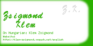 zsigmond klem business card